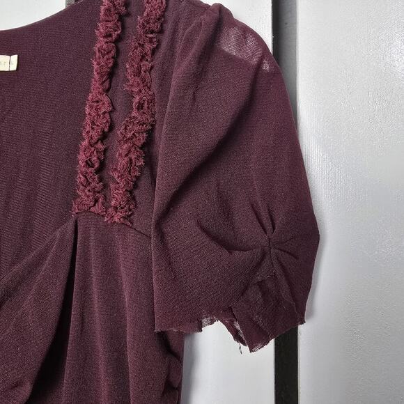 Weston Wear Sheer Silk Blend Purple Babydoll Sweetheart Top Size L Whimsigoth - Picture 4 of 9